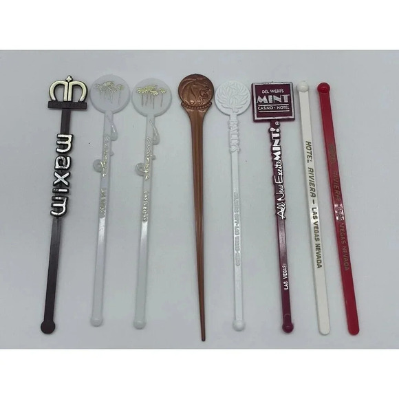 VINTAGE Las Vegas Casino SWIZZLE STICKS Cocktail‎ Stirrers - Picture 1 of 4